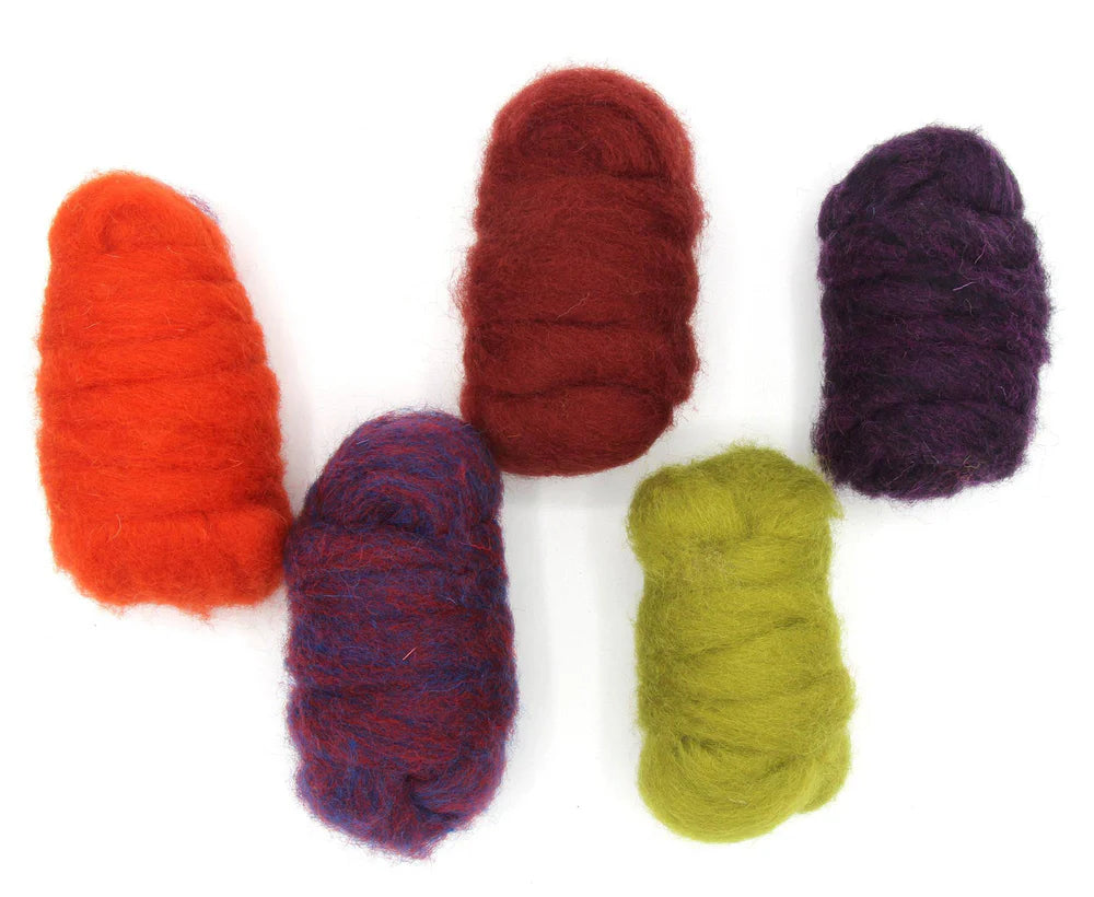 Dragon Tones Carded Sliver Mixed Bag Corriedale
