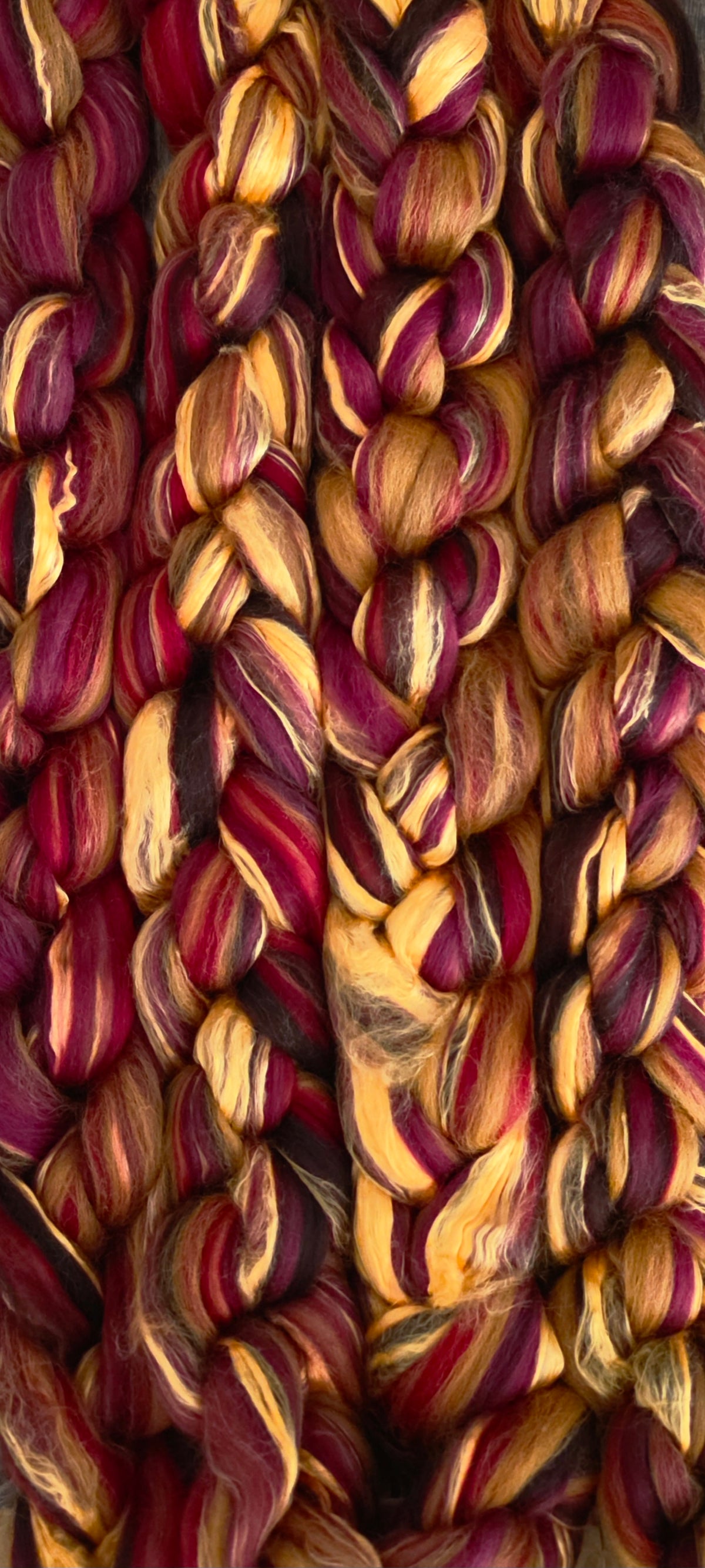 Jumbledor Merino Wool and Mulberry Silk 6 Ounce Wool Fiber Braid for Spinning or Felting