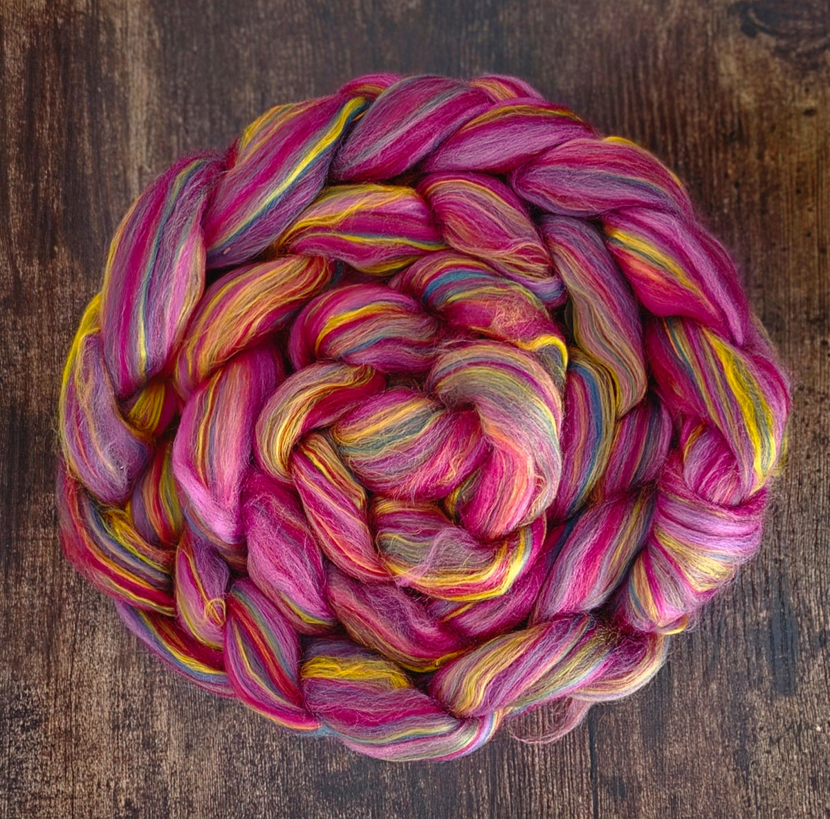 Twinkle Twinkle Merino Wool and Bamboo 6 Ounce Wool Fiber Braid for Spinning or Felting