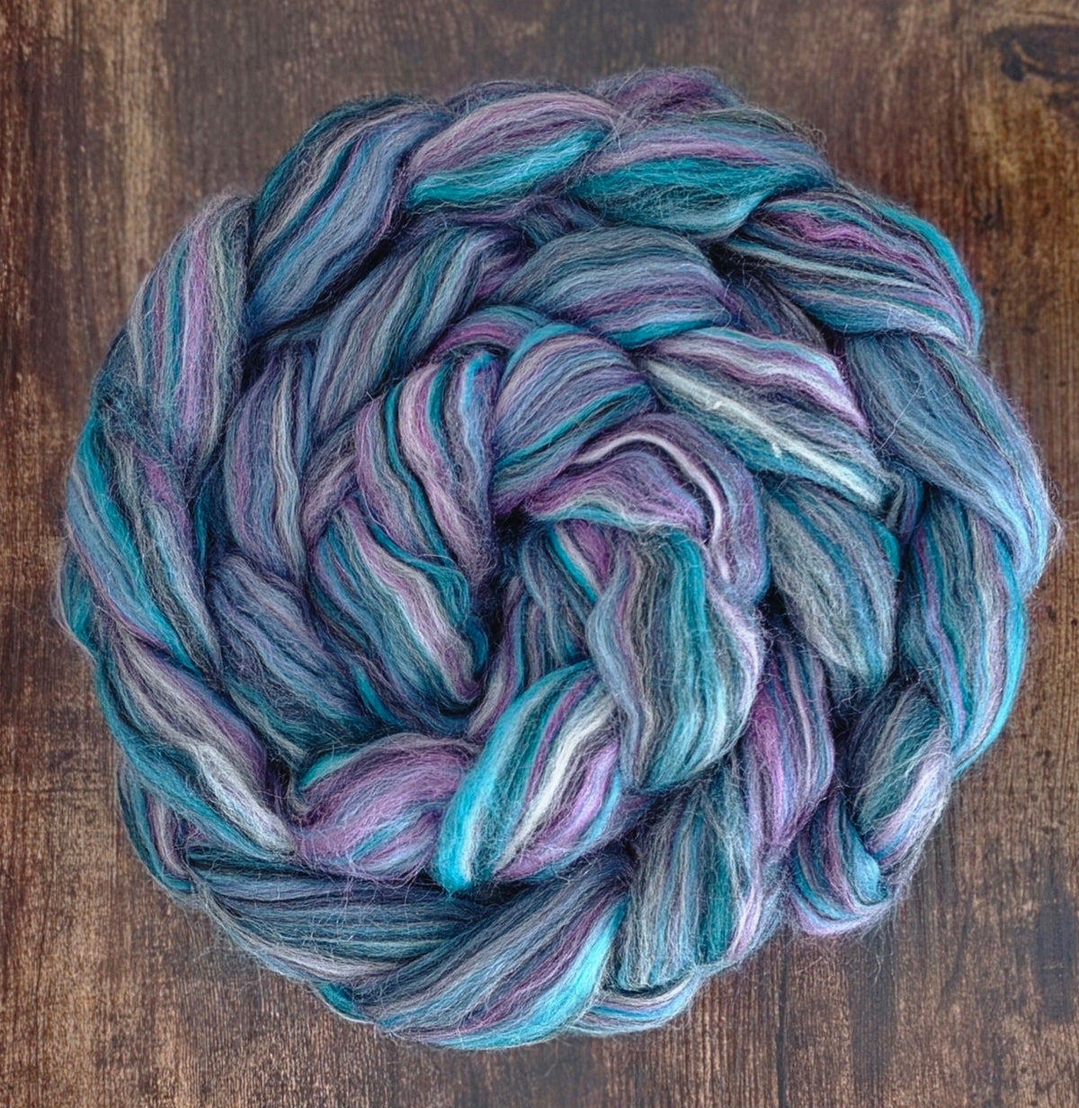 Yorkshire Dales BFL Wool 6 Ounce Braid Blue Faced Leicester Wool Fiber for Spinning or Felting
