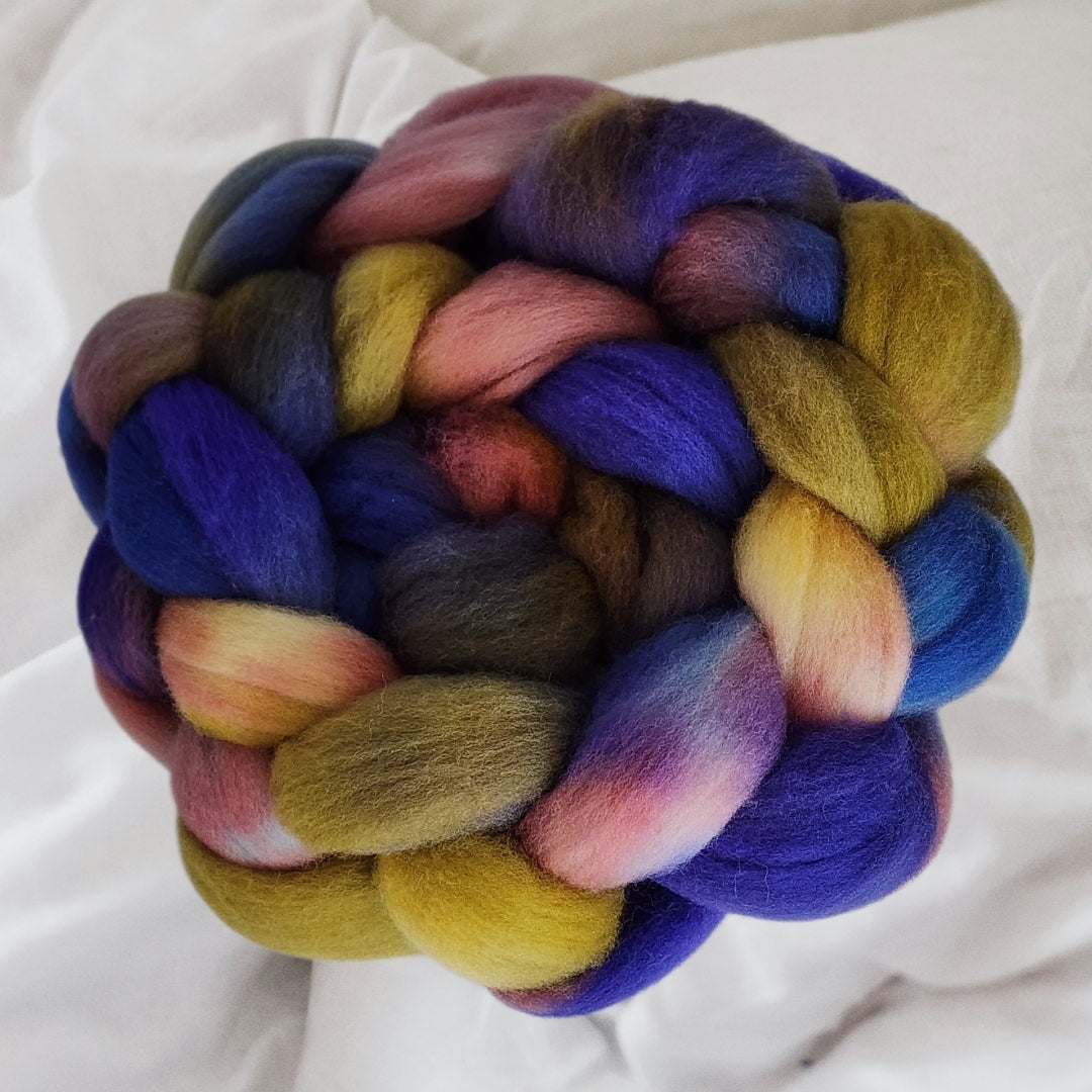 Hand Dyed Wool Fiber Braids