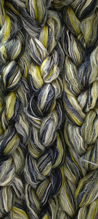 Bumble Bee Merino Bamboo and Soybean 6 oz Wool Fiber Braid
