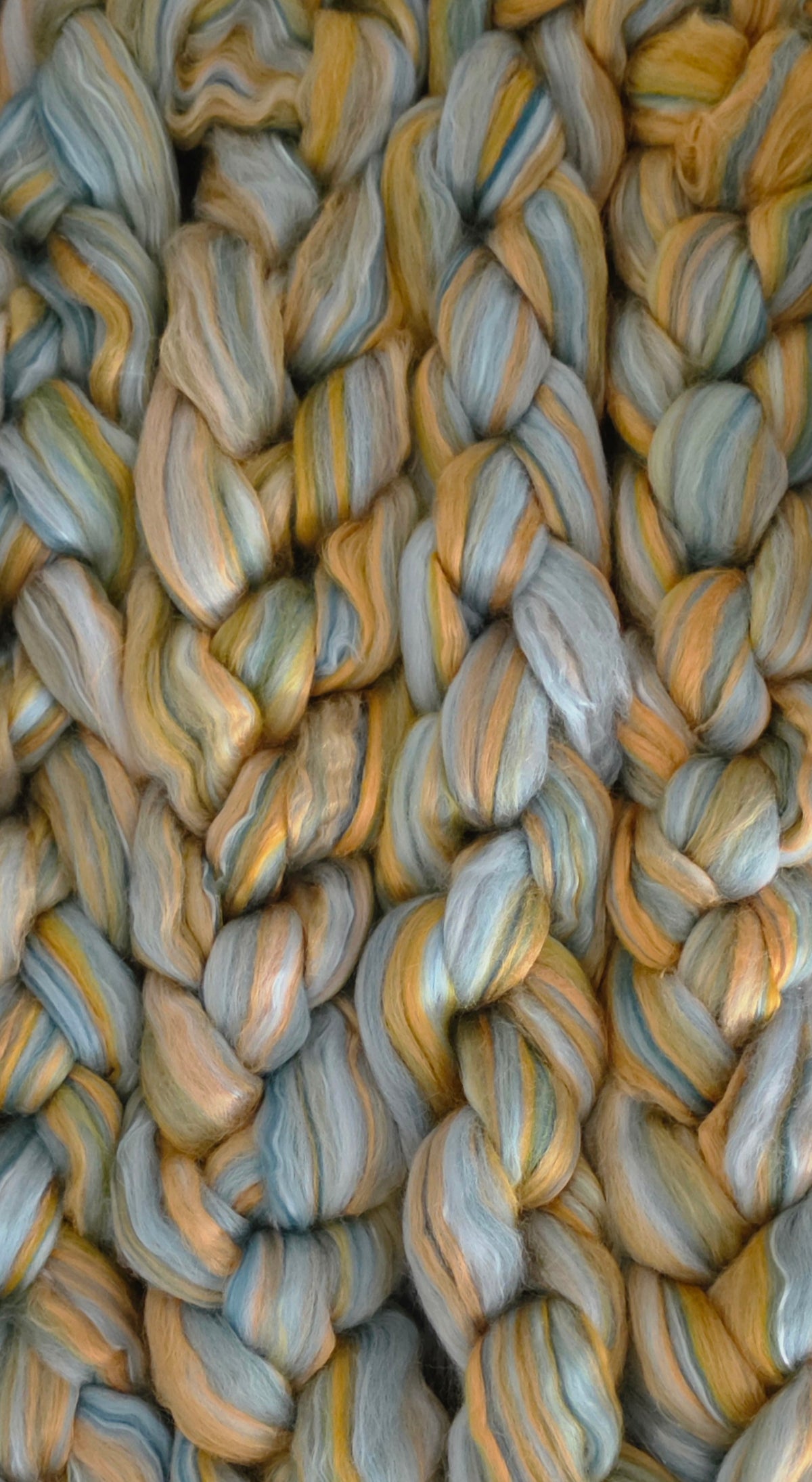 Cornflakes by the Sea Merino Wool Tencel and Red Eri Silk 6 Oz Wool Fiber Braid