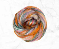 Harley's Dream Blended Roving Merino Wool Bamboo Stellina Blend and Sari Silk