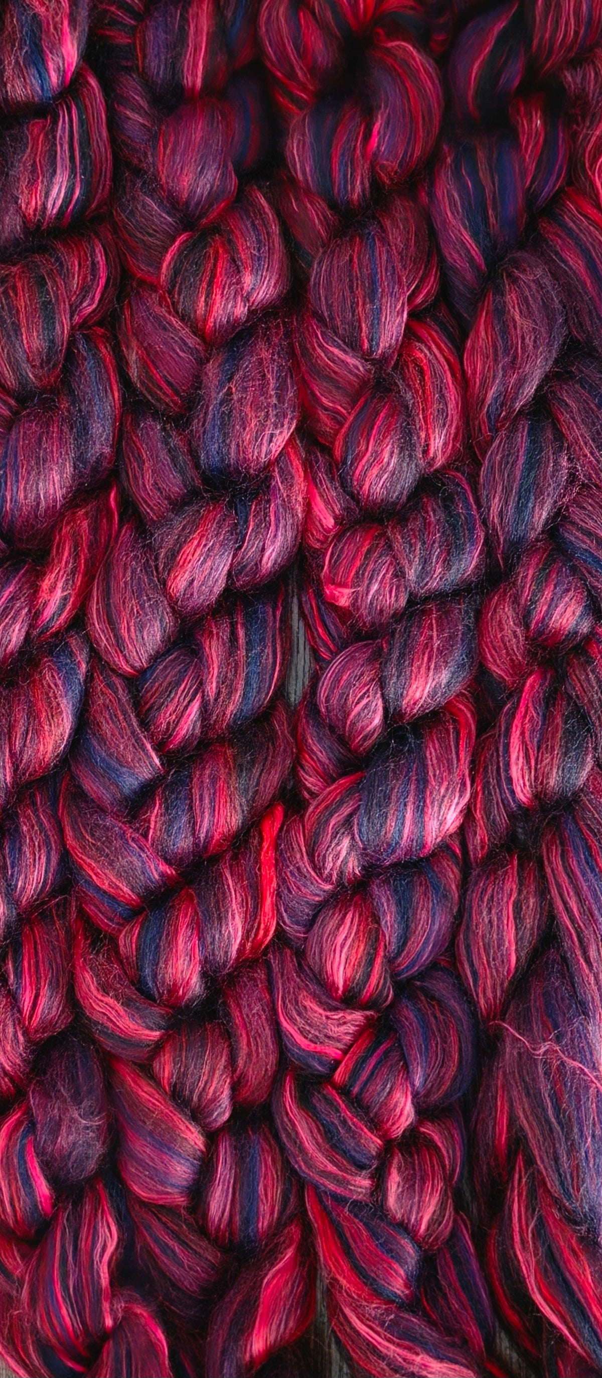 Jellyfish Sprite BFL and Mulberry Silk 6 Oz Wool Fiber Braid Blue Faced Leicester for Spinning or Felting