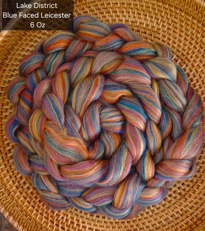 Lake District BFL 6 Ounce Wool Fiber Braid Blue Faced Leicester for Spinning or Felting