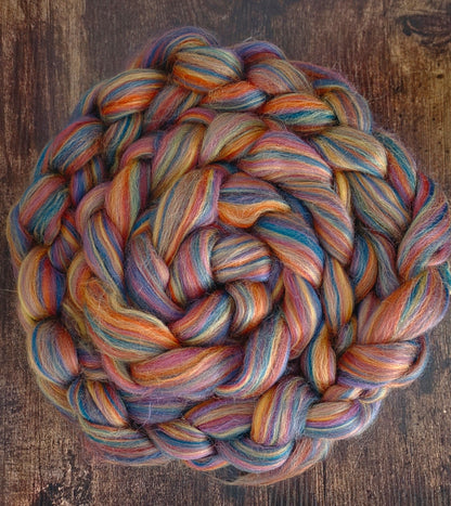 Lake District BFL 6 Ounce Wool Fiber Braid Blue Faced Leicester for Spinning or Felting