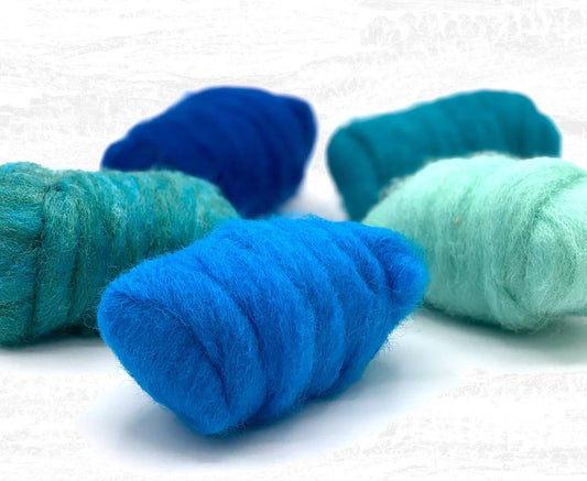 Marine Tones Carded Sliver Mixed Bag Corriedale