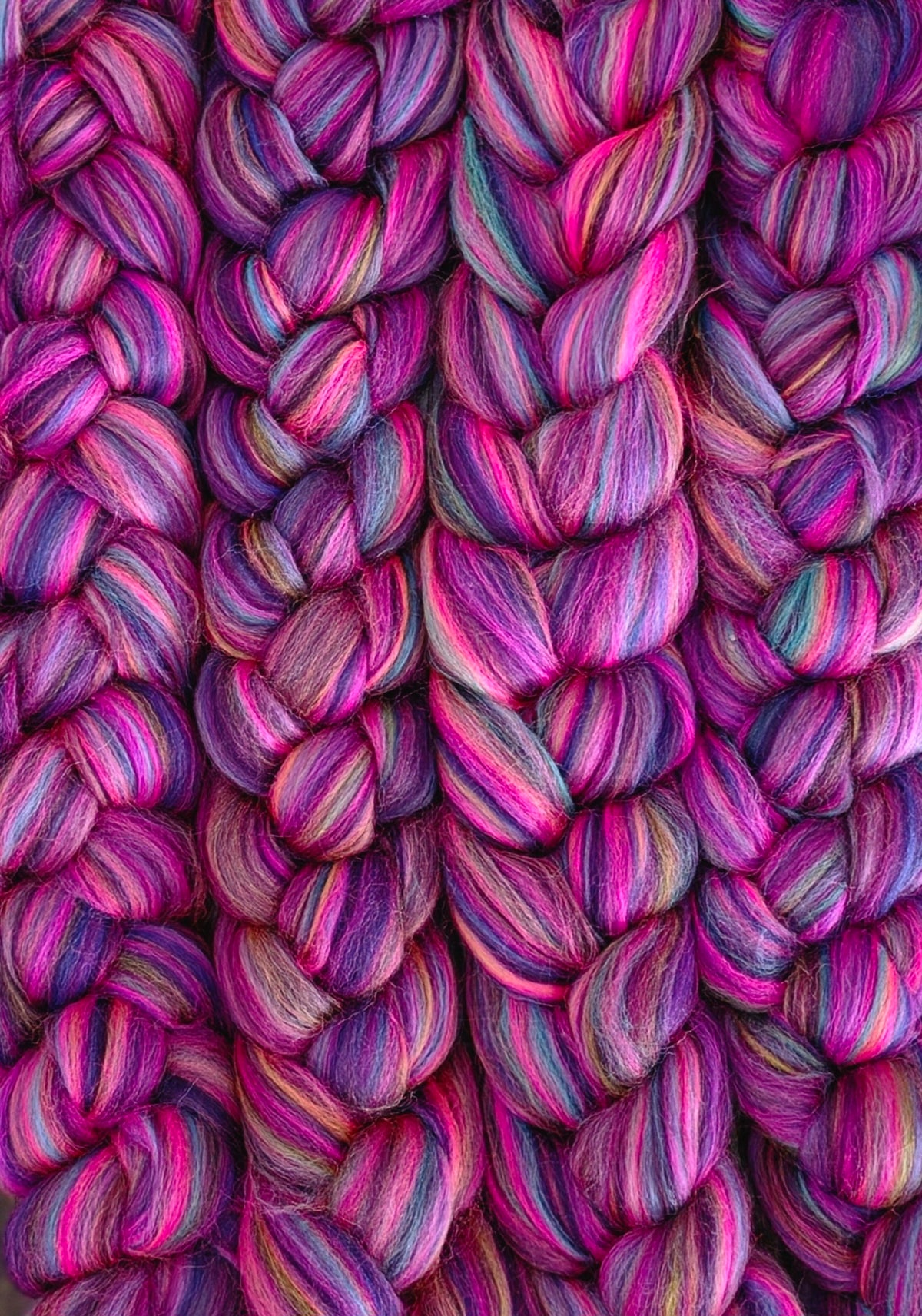 Miami Nights Merino Wool 6 Ounce Braid for Spinning or Felting