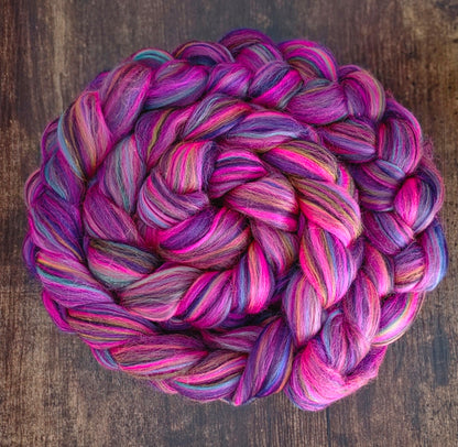 Miami Nights Merino Wool 6 Ounce Braid for Spinning or Felting
