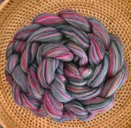 North York Moors BFL 6 Ounce Wool Fiber Braid Blue Faced Leicester for Spinning or Felting