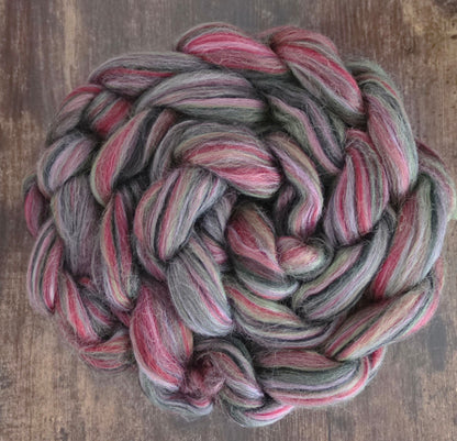 North York Moors BFL 6 Ounce Wool Fiber Braid Blue Faced Leicester for Spinning or Felting