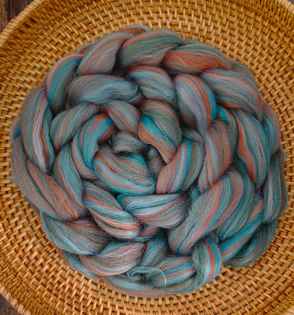 Peak District BFL 6 Ounce Wool Fiber Braid Blue Faced Leicester for Spinning or Felting