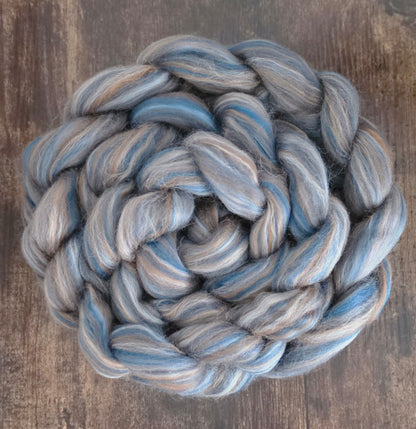 The Broads BFL 6 oz Braid Blue Faced Leicester Wool Fiber for Spinning or Felting