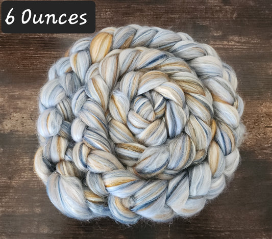 Toasted Blueberry Muffin Blended Braid Merino Wool Bamboo Stellina Blend and Mulberry Silk