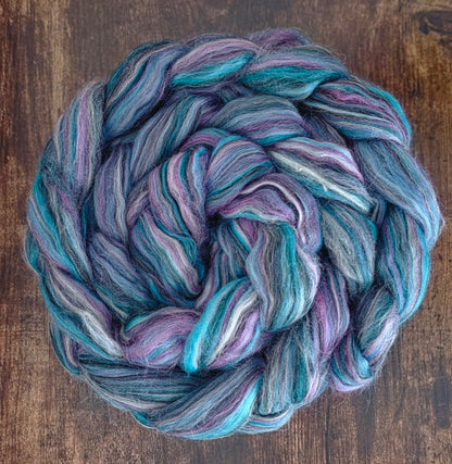 Yorkshire Dales BFL Wool 6 Ounce Braid Blue Faced Leicester Wool Fiber for Spinning or Felting